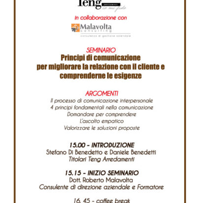 Seminario riconosciuto per gli architetti con Teng e Roberto Malavolta